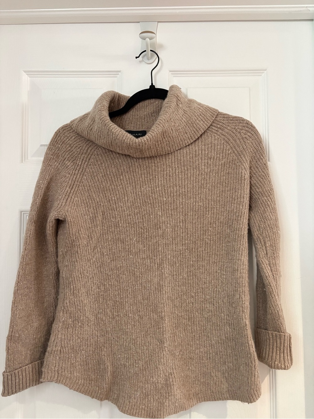 Tahari Taupe Cowl Neck Sweater